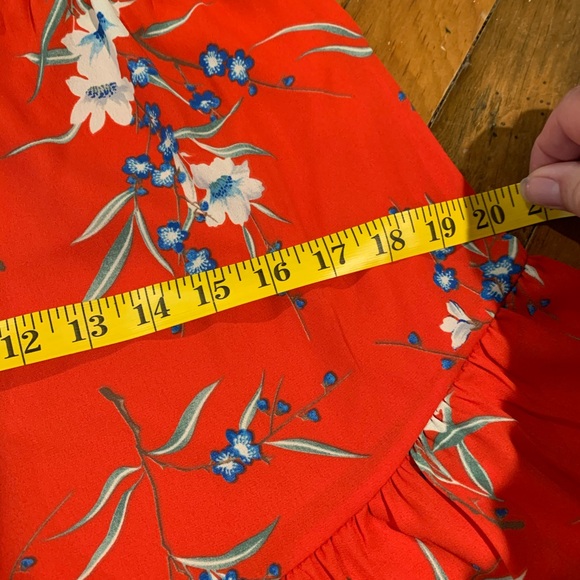 🔥🔥🔥Red Orange floral two-piece crop short set - Picture 8 of 12